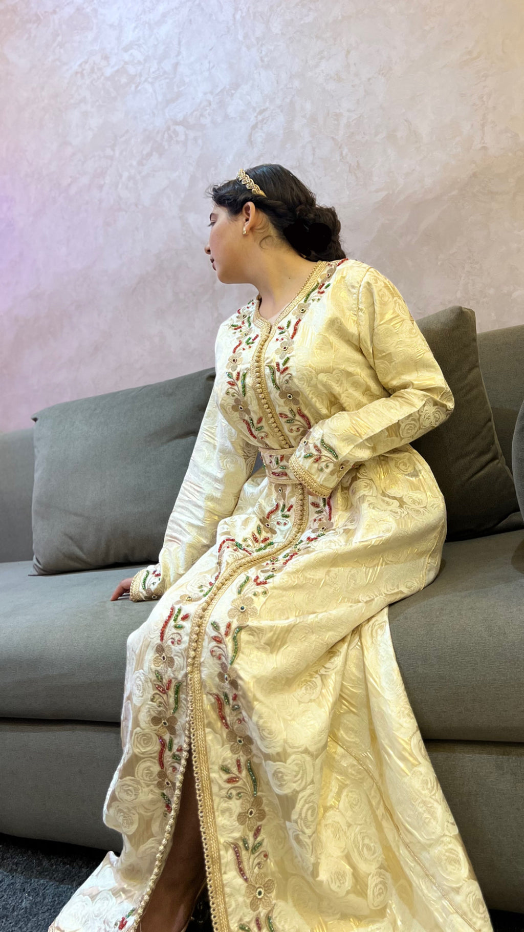 Copper caftan decorated with colored stones